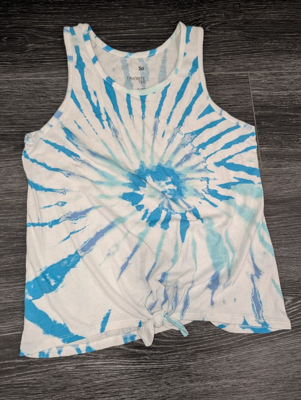 So Favorite Tee Girls' Blue Tie-Dye Tank Top